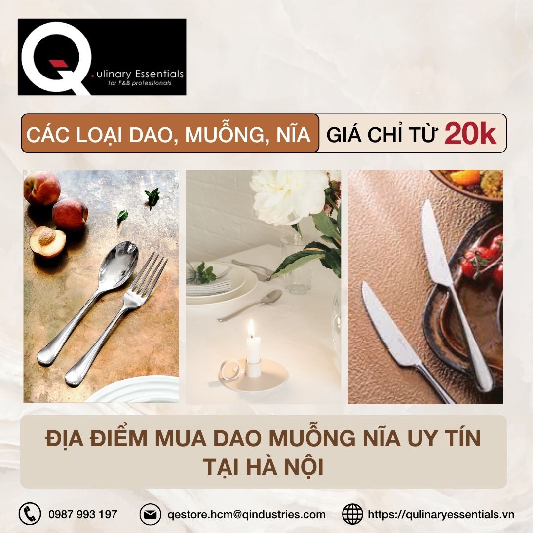 high-quality stainless-steel cutlery set designed for 5-star restaurants. Cutlery store located in Hanoi